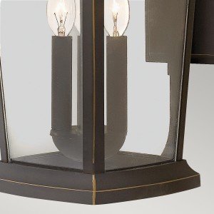 Kinkiet zewnętrzny Elstead Lighting Bromley HK-BROMLEY2-L IP44 3xE14, brązowy aluminiowy.