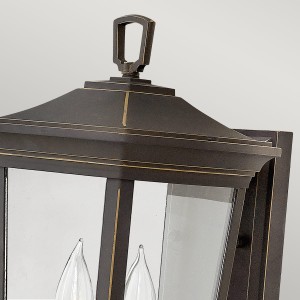 Kinkiet zewnętrzny Elstead Lighting Bromley HK-BROMLEY2-M IP44 2xE14 Aluminium Brązowy detal.