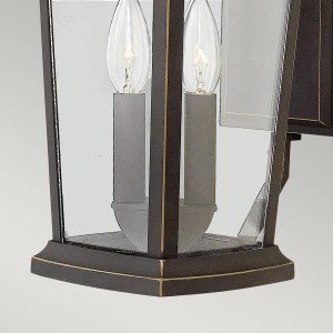 Kinkiet zewnętrzny Elstead Lighting Bromley, brązowy, dwulampowy E14.