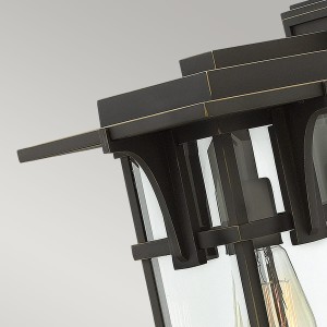 Kinkiet zewnętrzny Elstead Lighting Manhattan HK-MANHATTAN2-M IP44 1xE27 Aluminium Brązowy, widok z bliska.