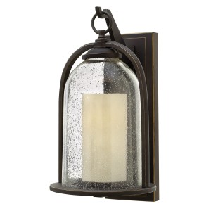 Lampa ścienna Kinkiet zewnętrzny Elstead Lighting Quincy HK-QUINCY-M IP44 1xE27 Aluminium Brązowy