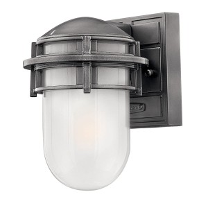 Lampa elewacyjna Elstead Lighting Reef w kolorze szarym, model HK-REEF-MINI-HE IP44 1xE27, szkło.