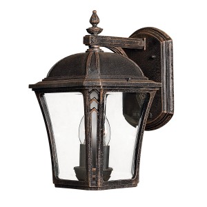 Lampa ścienna Kinkiet zewnętrzny Elstead Lighting Wabash HK-WABASH2-M IP44 2xE14 Aluminium Brązowy