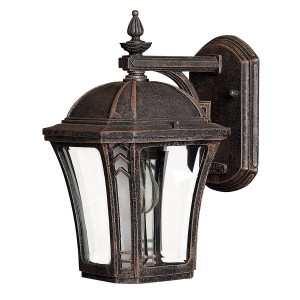 Kinkiet zewnętrzny Elstead Lighting Wabash HK-WABASH2-S IP44 1xE27 Aluminium Brązowy.