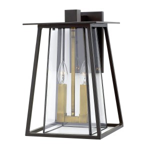 Lampa ścienna Kinkiet zewnętrzny Elstead Lighting Walker HK-WALKER2-L IP44 2xE14 Aluminium Brązowy