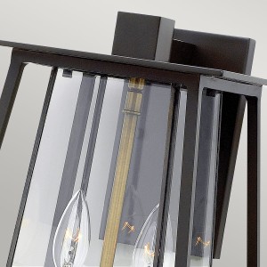 Kinkiet zewnętrzny Elstead Lighting Walker HK-WALKER2-L IP44 2xE14 Aluminiowy brązowy z żarówkami.