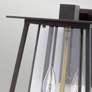 Kinkiet zewnętrzny Elstead Lighting Walker HK-WALKER2-L IP44 2xE14 Aluminium Brązowy w zbliżeniu.