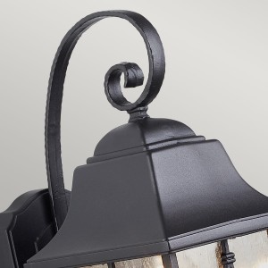 Kinkiet zewnętrzny Elstead Lighting Kent KENT IP44 1xE27 Aluminium Czarny z ozdobnym uchwytem.
