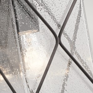 Kinkiet zewnętrzny Elstead Lighting Argyle KL-ARGYLE2-M IP44 ze stali z kroplami wody na szkle.