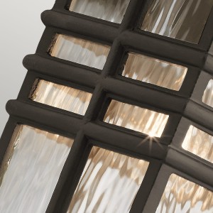 Kinkiet zewnętrzny Elstead Lighting Beacon Square KL-BEACON-SQUARE-M-OZ IP44, brązowy, detal.