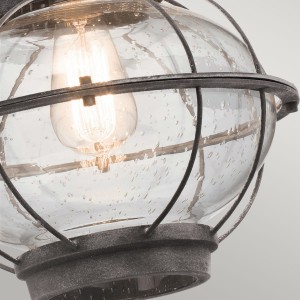 Kinkiet zewnętrzny Elstead Lighting Bridge Point stalowy z przezroczystym kloszem.