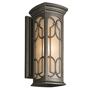 Lampa ścienna Kinkiet zewnętrzny Elstead Lighting Franceasi KL-FRANCEASI-M IP44 1xE27 Stal Brązowy