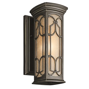 Lampa ścienna Kinkiet zewnętrzny Elstead Lighting Franceasi KL-FRANCEASI-S IP44 1xE27 Stal Brązowy