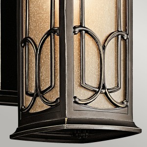 Kinkiet zewnętrzny Elstead Lighting Franceasi KL-FRANCEASI-S IP44 w brązowej stali.