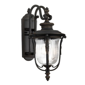 Kinkiet zewnętrzny Elstead Lighting Luverne KL-LUVERNE2-M IP44 Stal Brązowy z kloszem w stylu retro.