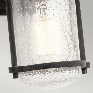 Kinkiet zewnętrzny Elstead Lighting Riverwood KL-RIVERWOOD2-M IP44 1xE27 Szkło Stalowy z żarówką.