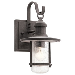 Lampa ścienna Kinkiet zewnętrzny Elstead Lighting Riverwood KL-RIVERWOOD2-S IP44 1xE27 Szkło Stalowy