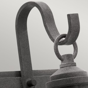 Kinkiet zewnętrzny Elstead Lighting Riverwood KL-RIVERWOOD2-S IP44 1xE27 stalowy detal konstrukcji.