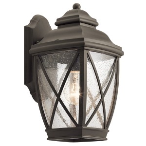 Lampa ścienna Kinkiet zewnętrzny Elstead Lighting Tangier KL-TANGIER2-M IP44 1xE27 Aluminium Brązowy