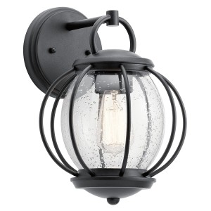Lampa ścienna Kinkiet zewnętrzny Elstead Lighting Vandalia KL-VANDALIA2-S IP44 1xE27 Stal Czarny