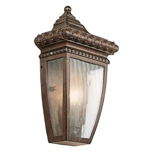 Lampa ścienna Kinkiet zewnętrzny Elstead Lighting Venetian Rain KL-VENETIAN7-S IP44 1xE14 Metal Brązowy