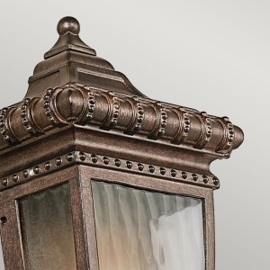 Kinkiet zewnętrzny Elstead Lighting Venetian Rain KL-VENETIAN7-S IP44 1xE14 Metal Brązowy detal.