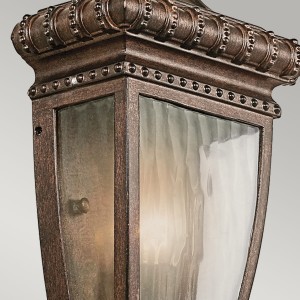 Kinkiet zewnętrzny Elstead Lighting Venetian Rain brązowy metal IP44.
