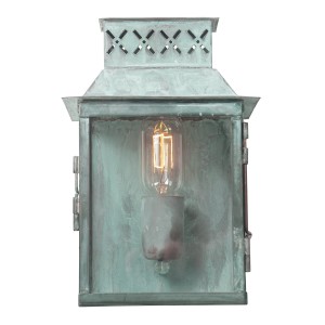 Lampa ścienna Kinkiet zewnętrzny Elstead Lighting Lambeth Palace LAMBETH-PALACE-V IP44 1xE27 Mosiądz Zielony