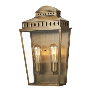 Lampa ścienna Kinkiet zewnętrzny Elstead Lighting Mansion House MANSION-HOUSE-L-BR IP44 2xE27 Mosiądz Mosiądz