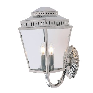 Lampa ścienna Kinkiet zewnętrzny Elstead Lighting Mansion House MANSION-HOUSE-WB1-PN IP44 3xE14 Mosiądz Chrom