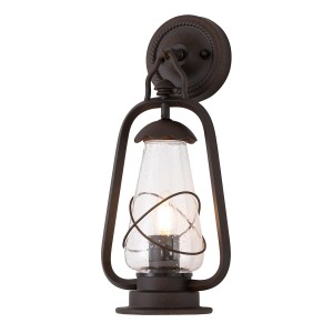 Lampa ścienna Kinkiet zewnętrzny Elstead Lighting Miners MINERS-WALL IP44 1xE27 Stal Brązowy