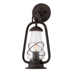 Kinkiet zewnętrzny Elstead Lighting Miners MINERS-WALL IP44 stal brązowy.