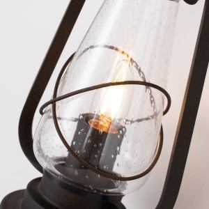 Kinkiet zewnętrzny Elstead Lighting Miners MINERS-WALL IP44 1xE27 Stal Brązowy z żarówką i szklanym kloszem.