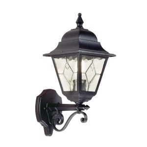 Kinkiet zewnętrzny Elstead Lighting Norfolk NR1-BLK IP43 1xE27 Aluminium Czarny montowany na ścianie.