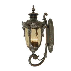 Lampa ścienna Kinkiet zewnętrzny Elstead Lighting Philadelphia PH1-L-OB IP44 3xE14 Metal Brązowy