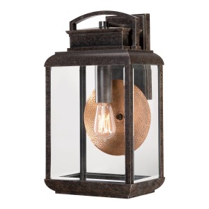 Kinkiet zewnętrzny Elstead Lighting Byron QZ-BYRON-L IP44 1xE27 Metal Brązowy.