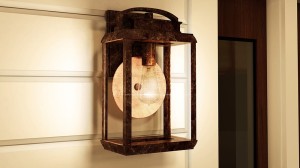 Kinkiet zewnętrzny Elstead Lighting Byron QZ-BYRON-M IP44 1xE27 Metal Brązowy montowany na ścianie.