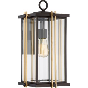 Lampa ścienna Kinkiet zewnętrzny Elstead Lighting Goldenrod QZ-GOLDENROD2-L IP44 1xE27 Szkło Brązowy