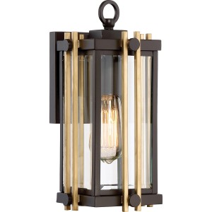 Lampa ścienna Kinkiet zewnętrzny Elstead Lighting Goldenrod QZ-GOLDENROD2-S IP44 1xE27 Szkło Brązowy