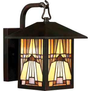 Kinkiet zewnętrzny Elstead Lighting Inglenook Outdoor QZ-INGLENOOK2-S IP44 szkło brązowy.