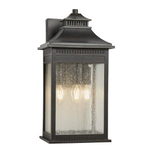 Lampa ścienna Kinkiet zewnętrzny Elstead Lighting Livingston QZ-LIVINGSTON2-L IP44 3xE14 Tworzywo Brązowy