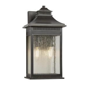 Lampa ścienna Kinkiet zewnętrzny Elstead Lighting Livingston QZ-LIVINGSTON2-M IP44 2xE14 Tworzywo Brązowy