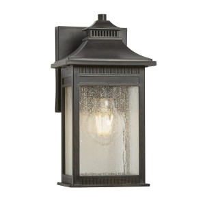 Lampa ścienna Kinkiet zewnętrzny Elstead Lighting Livingston QZ-LIVINGSTON2-S IP44 1xE27 Tworzywo Brązowy
