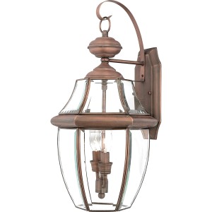 Lampa ścienna Kinkiet zewnętrzny Elstead Lighting Newbury QZ-NEWBURY2-L-AC IP44 2xE14 Mosiądz Miedziany