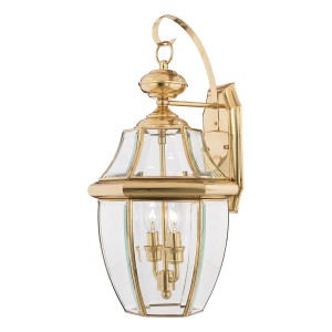 Lampa ścienna Kinkiet zewnętrzny Elstead Lighting Newbury QZ-NEWBURY2-L-PB IP44 2xE14 Mosiądz Mosiądz