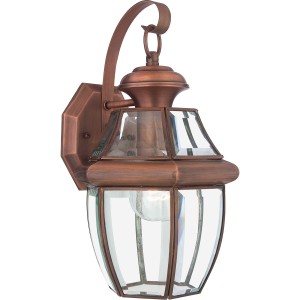 Lampa ścienna Kinkiet zewnętrzny Elstead Lighting Newbury QZ-NEWBURY2-M-AC IP44 1xE27 Mosiądz Miedziany
