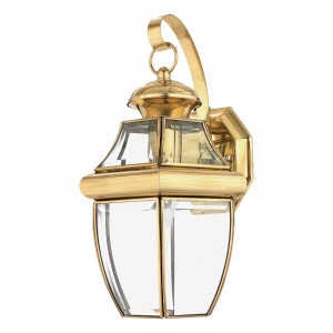 Lampa ścienna Kinkiet zewnętrzny Elstead Lighting Newbury QZ-NEWBURY2-M-PB IP44 1xE27 Mosiądz Mosiądz