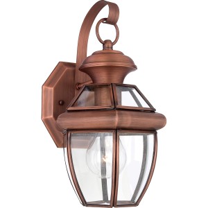 Lampa ścienna Kinkiet zewnętrzny Elstead Lighting Newbury QZ-NEWBURY2-S-AC IP44 1xE27 Mosiądz Miedziany
