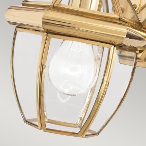Kinkiet zewnętrzny Elstead Lighting Newbury QZ-NEWBURY2-S-PB IP44 1xE27 Mosiądz z przezroczystymi szklanymi panelami.