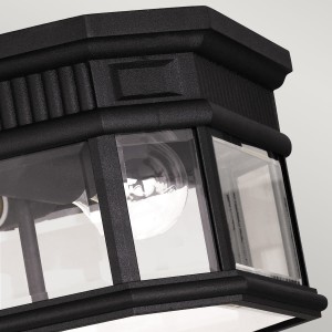 Czarna lampa stropowa Elstead Lighting Cotswold Lane FE-COTSLN-F-BK IP44 2xE27 z aluminium.